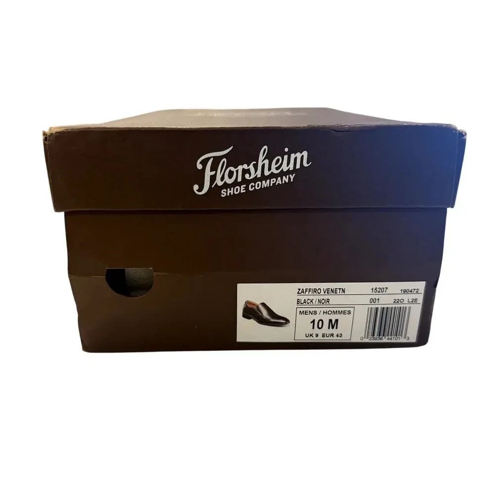 Florsheim Zaffiro Moc Toe Venetian Loafer in Black, Size 10